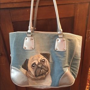 Neiman Marcus pug bag 10x13x4